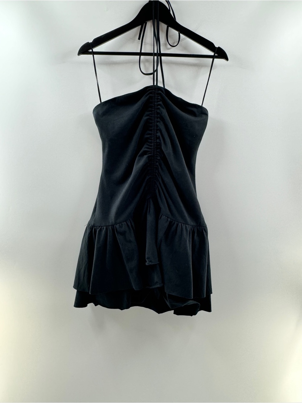 NWT Kimchi Blue Urban Outfitters Black Ruched Halter Mini Dress Women's Large